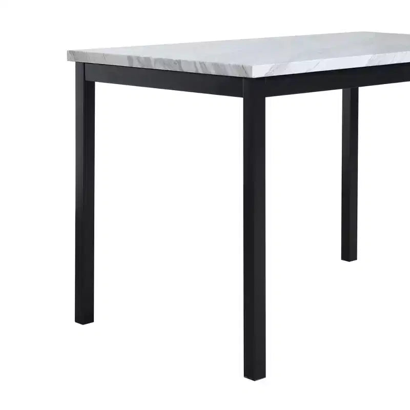 Table de salle à manger moderne de 48 pouces avec plateau en faux marbre stratifié, table de cuisine avec pieds en métal, petite table pour salon, cuisine