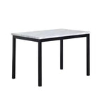 Table de salle à manger moderne de 48 pouces avec plateau en faux marbre stratifié, table de cuisine avec pieds en métal, petite table pour salon, cuisine