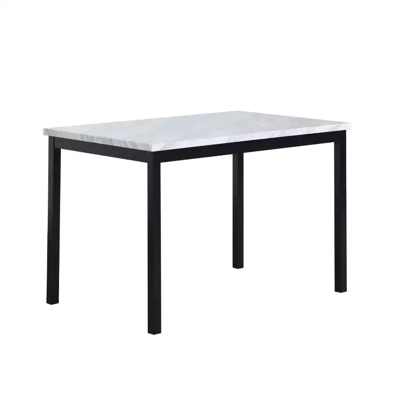 Table de salle à manger moderne de 48 pouces avec plateau en faux marbre stratifié, table de cuisine avec pieds en métal, petite table pour salon, cuisine