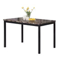 Okak 48IN Modern Dining Table with Laminated Faux Marble Top, Kitchen Table with Metal Legs, Small Table for Living Room, Kitchen