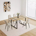 Table à manger rectangulaire rustique de 55 pouces avec pieds en forme de boucle, table de cuisine pour 4 à 6 personnes, salle à manger, salon, cuisine