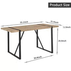 Table à manger rectangulaire rustique de 55 pouces avec pieds en forme de boucle, table de cuisine pour 4 à 6 personnes, salle à manger, salon, cuisine