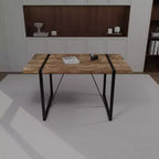 Table à manger rectangulaire rustique de 55 pouces avec pieds en forme de boucle, table de cuisine pour 4 à 6 personnes, salle à manger, salon, cuisine
