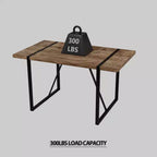 Table à manger rectangulaire rustique de 55 pouces avec pieds en forme de boucle, table de cuisine pour 4 à 6 personnes, salle à manger, salon, cuisine