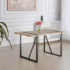 Table à manger rectangulaire rustique de 55 pouces avec pieds en forme de boucle, table de cuisine pour 4 à 6 personnes, salle à manger, salon, cuisine