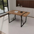 Table à manger rectangulaire rustique de 55 pouces avec pieds en forme de boucle, table de cuisine pour 4 à 6 personnes, salle à manger, salon, cuisine