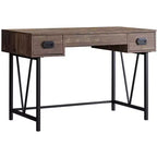 Bureau informatique marron et noir avec deux tiroirs, 120 cm