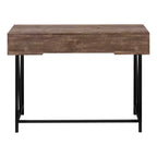 Bureau informatique marron et noir avec deux tiroirs, 120 cm