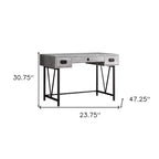 Bureau informatique marron et noir avec deux tiroirs, 120 cm