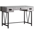 Bureau informatique marron et noir avec deux tiroirs, 120 cm