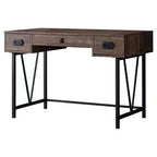 24 Brown and Black Computer Desk With Two Drawers