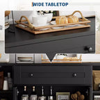 55 Meuble Buffet Bahut, Bar à Café en Bois avec Étagères Réglables, Table Console, Armoire de Rangement au Sol pour Cuisine Salon