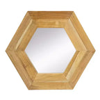 MAYEERTY 18.5 x 18.5 Hexagon Wall Mirror with Natural Wood Frame, Wall Decor for Living Room Bathroom Hallway,
