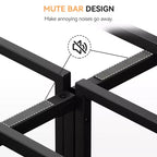 Cadre de lit Queen Size avec tête de lit en bois, sommier plateforme en métal avec rangement sous le lit, support à lattes métalliques, pas besoin de sommier tapissier, silencieux