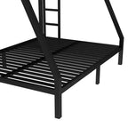 Lit superposé métallique Twin XL sur Queen, cadre de lit superposé robuste pour adultes et adolescents, sans bruit, double échelle, sans sommier, noir