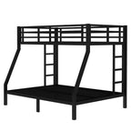 Lit superposé métallique Twin XL sur Queen, cadre de lit superposé robuste pour adultes et adolescents, sans bruit, double échelle, sans sommier, noir