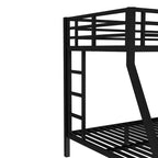 Lit superposé métallique Twin XL sur Queen, cadre de lit superposé robuste pour adultes et adolescents, sans bruit, double échelle, sans sommier, noir