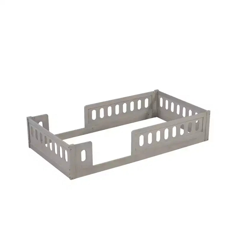 Lit plateforme au ras du sol double pour enfants, cadre de lit plateforme Montessori en bois avec barrière de sécurité pour enfant