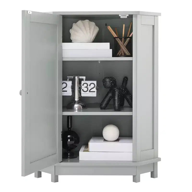 Meuble de salle de bain blanc d'angle triangulaire avec étagère réglable en MDF de style moderne