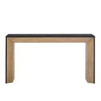 Élégante Console avec Design de Cheminée, Table d'Entrée Fonctionnelle avec Dessus en Placage Bois, Table d'Appoint pour Salon, Couloir