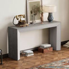 Élégante Console avec Design de Cheminée, Table d'Entrée Fonctionnelle avec Dessus en Placage Bois, Table d'Appoint pour Salon, Couloir