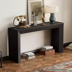 Élégante Console avec Design de Cheminée, Table d'Entrée Fonctionnelle avec Dessus en Placage Bois, Table d'Appoint pour Salon, Couloir