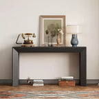 Élégante Console avec Design de Cheminée, Table d'Entrée Fonctionnelle avec Dessus en Placage Bois, Table d'Appoint pour Salon, Couloir