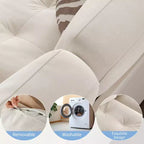 Canapé 3 places 90, Canapé surdimensionné en velours, Canapé capitonné confortable, Accoudoirs larges et doux, pour Salon, Chambre à coucher