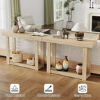 Console étroite en bois de 46 pouces pour entrée, Table d'appoint rectangulaire de style ferme pour couloir, foyer, derrière le canapé et salon