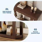 Console étroite en bois de 46 pouces pour entrée, Table d'appoint rectangulaire de style ferme pour couloir, foyer, derrière le canapé et salon