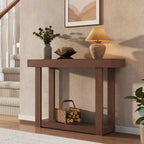 Console étroite en bois de 46 pouces pour entrée, Table d'appoint rectangulaire de style ferme pour couloir, foyer, derrière le canapé et salon