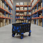 Foldable trolley with foldable, 2 in 1 convertible folding trolley with telescopic handle for kitchen warehouse outdoor