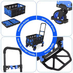 Chariot pliable avec chariot pliant convertible 2 en 1 avec poignée télescopique pour cuisine, entrepôt, extérieur