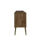 Meuble TV Bradley Mid-Century Modern 63 po avec 2 tablettes ouvertes et 2 portes