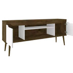 Meuble TV Bradley Mid-Century Modern 63 po avec 2 tablettes ouvertes et 2 portes