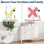 Commode de chambre à coucher, commode avec 3 tiroirs, commode haute de 76 cm pour placard, table de chevet grand meuble de rangement pour vêtements pour chambre, chambre de bébé