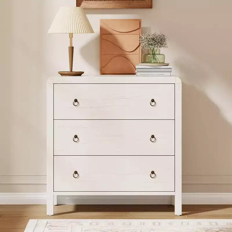 Dresser for Bedroom, Chest of Dressers, 30 Tall Dresser for Closet with 3 Drawers, Nightstand Large Clothes Storage Cabinet for Bedroom, Nursery