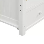 Lit de repos double avec rangement trois tiroirs, cadre de lit de repos double en bois pour chambre à coucher, blanc