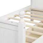Lit de repos double avec rangement trois tiroirs, cadre de lit de repos double en bois pour chambre à coucher, blanc