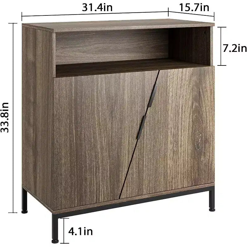 Bahut commode pour la cuisine ou la salle à manger, buffet autoportant moderne en bois