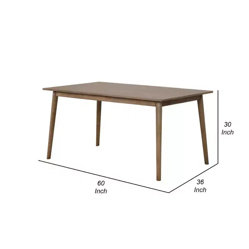 Table à manger rectangulaire avec pieds droits, en noyer de 60 pouces