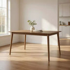 Table à manger rectangulaire avec pieds droits, en noyer de 60 pouces