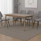 Table à manger rectangulaire avec pieds droits, en noyer de 60 pouces