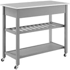 Îlot de cuisine en acier inoxydable de 94 cm de hauteur avec 2 étagères pour cuisine modulaire
