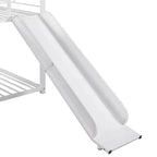 Lit superposé cabane en métal avec toboggan et étagère pour chambre d'enfant