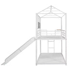 Lit superposé cabane en métal avec toboggan et étagère pour chambre d'enfant