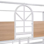Lit superposé cabane en métal avec toboggan et étagère pour chambre d'enfant