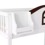 Lit superposé jumeau sur grand lit avec toboggan et armoire pour enfants, cadre de lit superposé en bois peu encombrant avec escalier de rangement et étagère ouverte