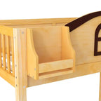 Lit superposé jumeau sur grand lit avec toboggan et armoire pour enfants, cadre de lit superposé en bois peu encombrant avec escalier de rangement et étagère ouverte