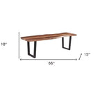 Banc de salle à manger 66 en bois massif marron et noir